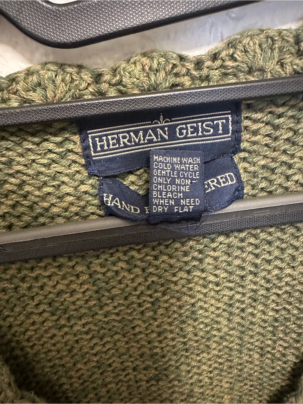 Hand-Embroidered Olive V-Neck Sweater Vest - Picture 2 of 8